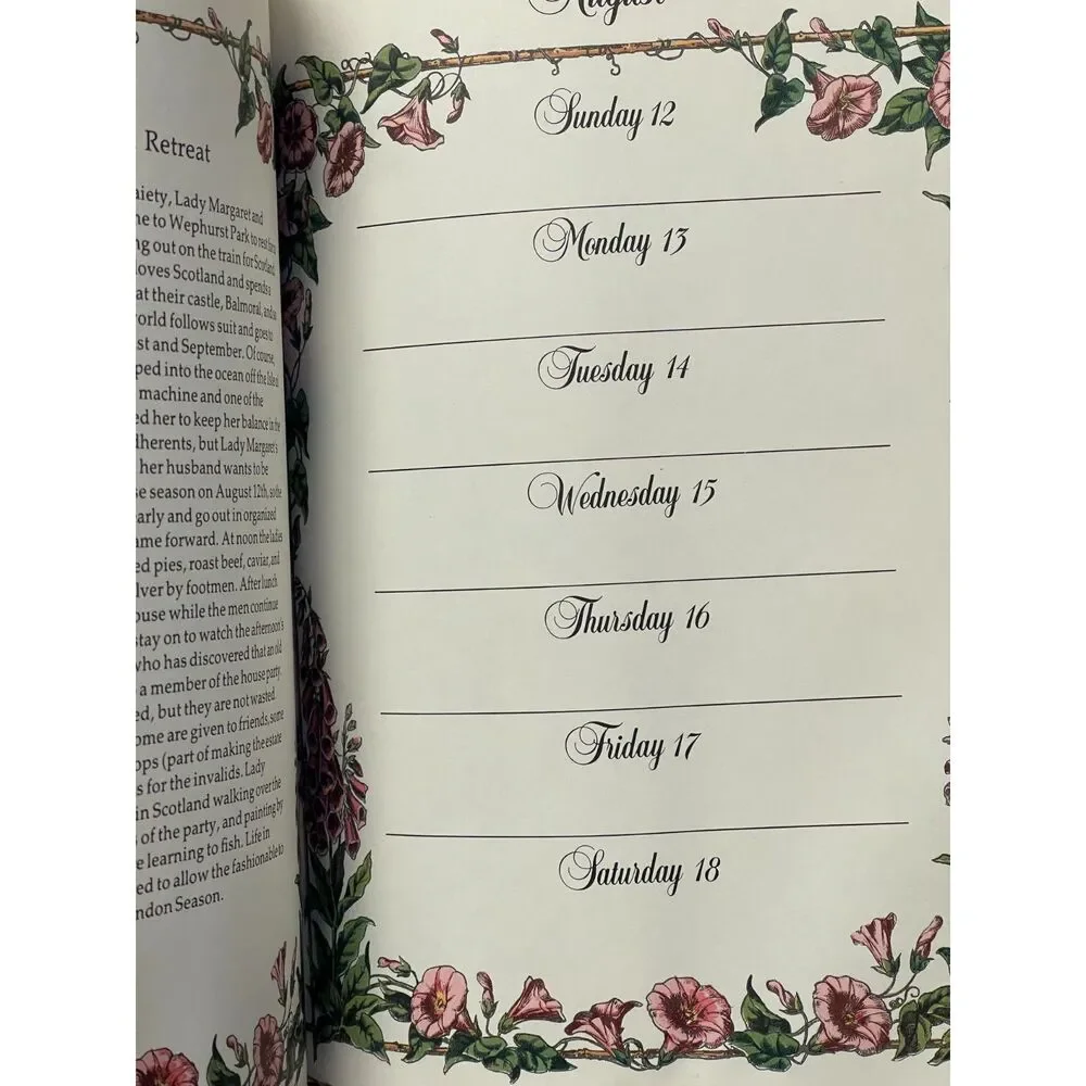 Vintage 1980s Victorian Book of Days Daily Journal with Vibrant Print Pictures ~